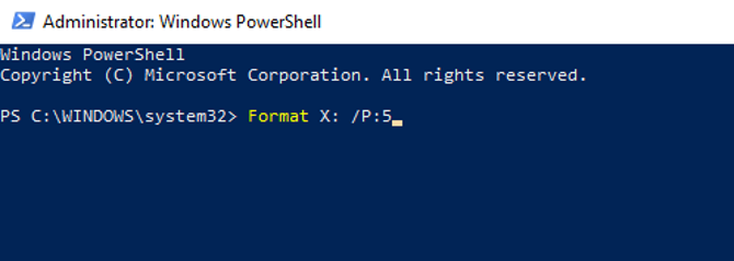 امسح محرك الأقراص الثابتة باستخدام Windows PowerShell