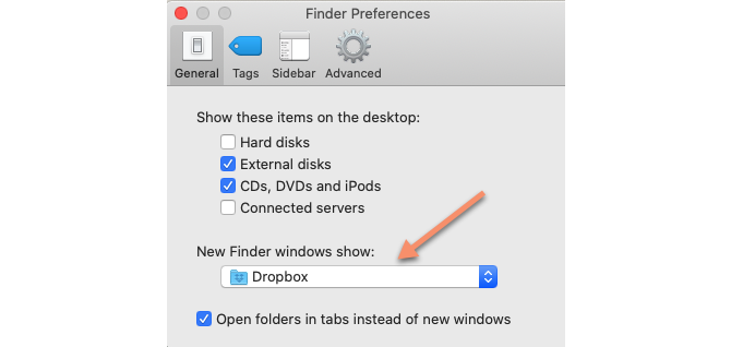تفضيلات Finder Mac