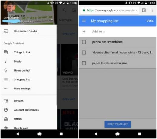 google home قائمة التسوق الخاصة بي