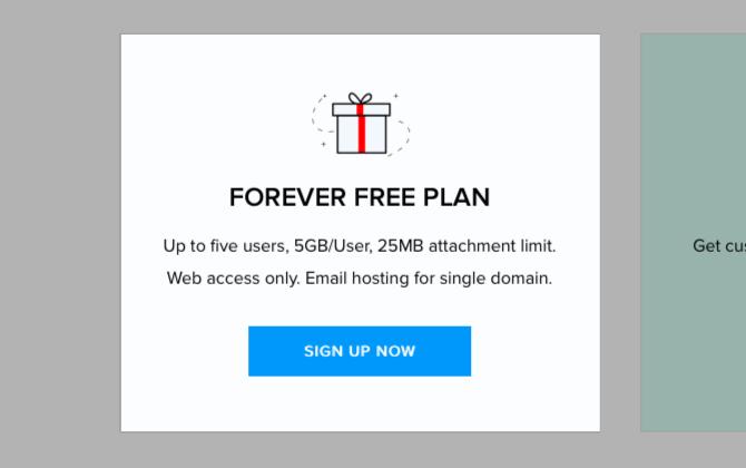 تفاصيل خطة Zoho's Forever Free