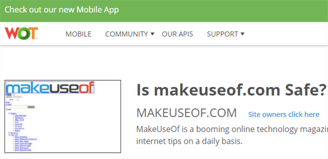 تحقق شبكة MakeUseOf عبر الإنترنت من دليل الثقة سلامة موثوقية الموقع 670x325