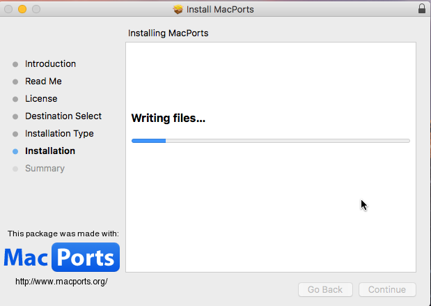 مقدمة macports التطبيق install6