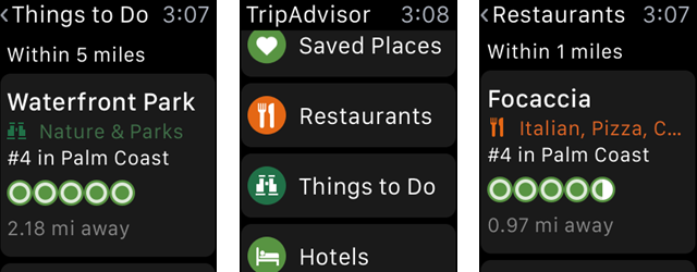 18 من تطبيقات السفر لمستكشفي Apple Watch على TripAdvisorWatch