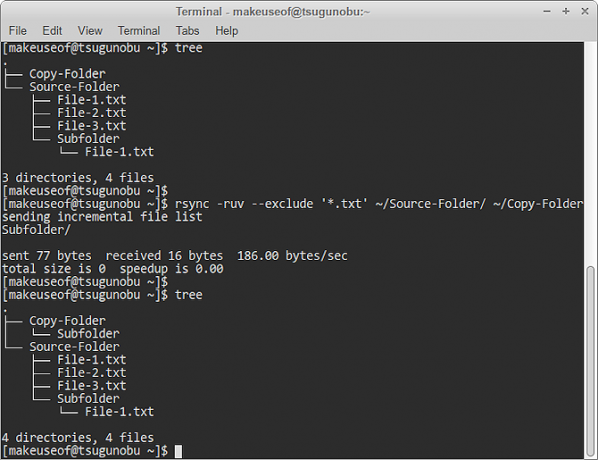 استبعاد نمط rsync
