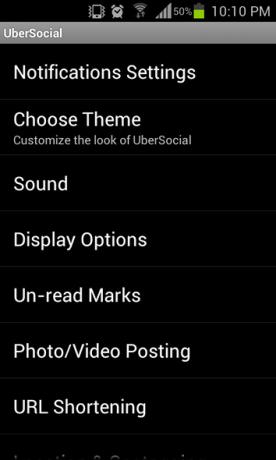 تحكم في حساب Twitter الخاص بك باستخدام إعدادات UberSocial [Android 2.1+] ubersocial