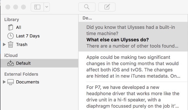 القائمة ulysses