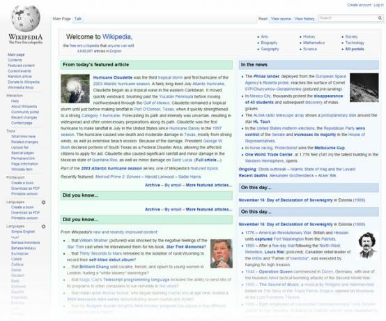 ويكيبيديا الصفحة الأمامية