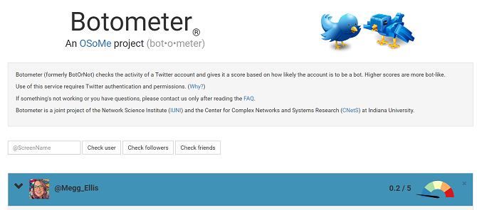 botometer أداة تحليل بوت