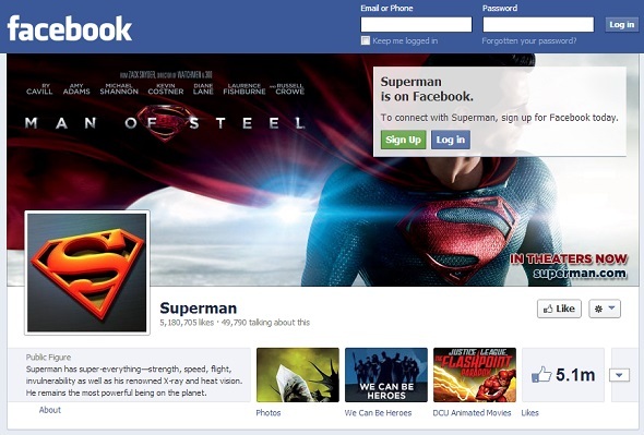 10 شخصيات خيالية تحظى بشعبية كبيرة على Facebook facebook superman