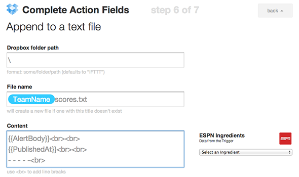 ifttt و espn